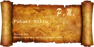 Pataki Milla névjegykártya