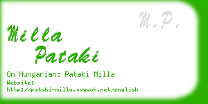 milla pataki business card